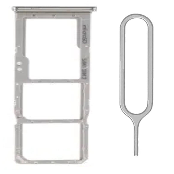 For Samsung Galaxy A70 (SM-A705) Sim Card Tray Dual Sim Micro SD Card Holder Replacement With Sim Ejector Tool - White