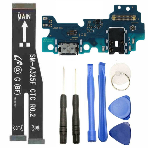 For Samsung Galaxy A32 A325F Charging Port Dock Connector Audio Jack Mic With Flex Cable And Tool Kit