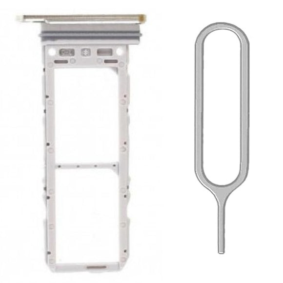 For Samsung Galaxy Note 20 Ultra 4G/5G Sim Card Tray Dual Sim Replacement With Sim Ejector Tool - Silver