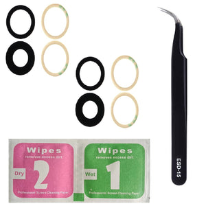 For iPhone 13 (6.1")  Back Camera Glass Lens Replacement Rear Camera Lens With Adhesive & Tweezers - Two Pack