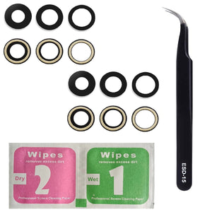 For iPhone 13 Pro (6.1")  Back Camera Glass Lens Replacement Rear Camera Lens With Adhesive & Tweezers - Two Pack