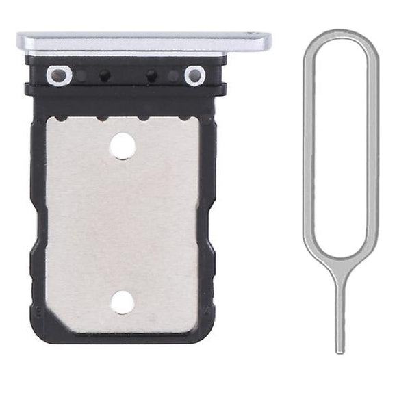 For Google Pixel 7a Sim Card Tray Dual Sim Replacement With Sim Ejector Tool - Silver