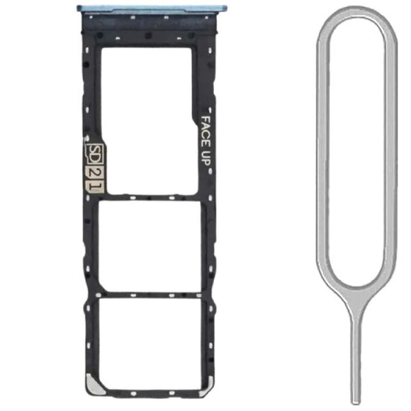 For Motorola Moto G23 Sim Card Tray Dual Sim Replacement With Sim Ejector Tool - Steel Blue 