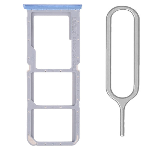 For Oppo A16 / A16s Sim Card Tray Dual Sim Replacement With Sim Ejector Tool - Blue
