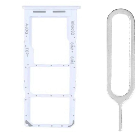 For Samsung Galaxy A04 (SM-A045) Sim Card Tray Dual Sim Micro SD Card Holder Replacement With Sim Ejector Tool - White