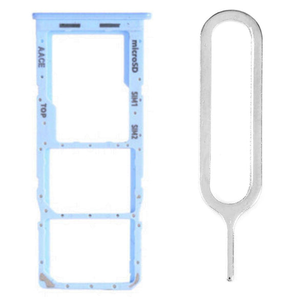 For Samsung Galaxy A23 4G/5G Sim Card Tray Dual Sim Micro SD Card Holder Replacement With Sim Ejector Tool - Blue