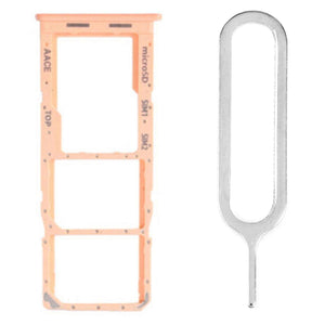 For Samsung Galaxy A23 4G/5G Sim Card Tray Dual Sim Micro SD Card Holder Replacement With Sim Ejector Tool - Peach