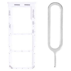 For Samsung Galaxy A23 4G/5G Sim Card Tray Dual Sim Micro SD Card Holder Replacement With Sim Ejector Tool - White