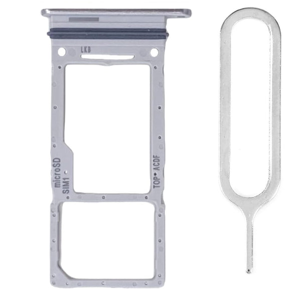 For Samsung Galaxy A34 SM-A346 Sim Card Tray Dual Sim Micro SD Card Holder Replacement With Sim Ejector Tool - Silver
