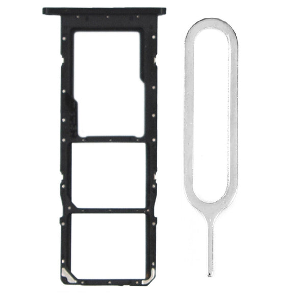 For Samsung Galaxy A03s (SM-A037) Sim Card Tray Dual Sim Micro SD Card Holder Replacement With Sim Ejector Tool - Black