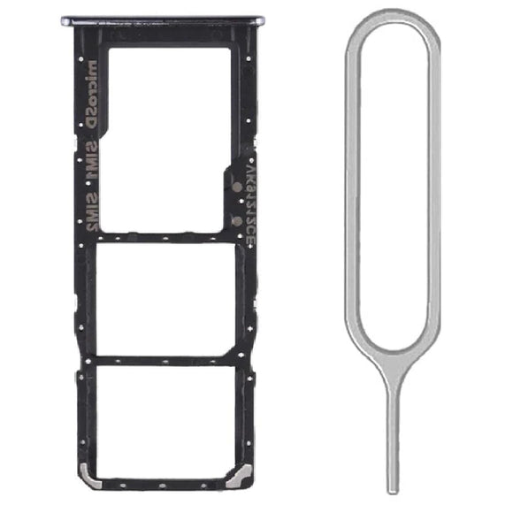 For Samsung Galaxy A03 Core (SM-A032) Sim Card Tray Dual Sim Micro SD Card Holder Replacement With Sim Ejector Tool - Black