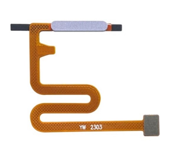 For Samsung Galaxy A14 A145P Power Flex Cable Home Button Finger Print Sensor Replacement - Silver