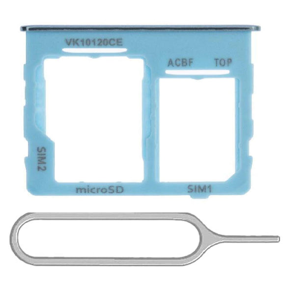 For Samsung Galaxy A32 5G A326 Sim Card Tray Dual Sim Micro SD Card Holder Replacement With Sim Ejector Tool - Blue