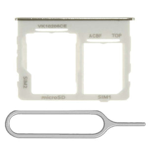 For Samsung Galaxy A32 5G A326 Sim Card Tray Dual Sim Micro SD Card Holder Replacement With Sim Ejector Tool - White
