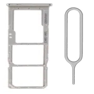For Samsung Galaxy A70 (SM-A705) Sim Card Tray Dual Sim Micro SD Card Holder Replacement With Sim Ejector Tool - White