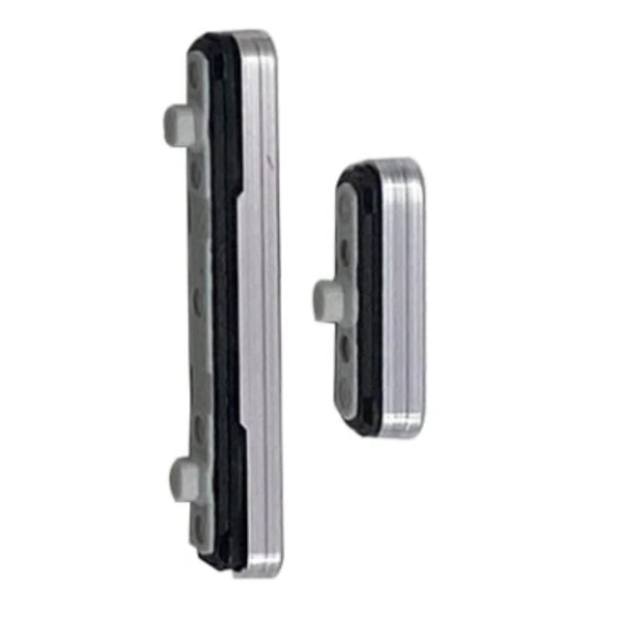 For Samsung Galaxy S22 & S22+ Plus Power Button and Volume Button Replacement Set - Silver
