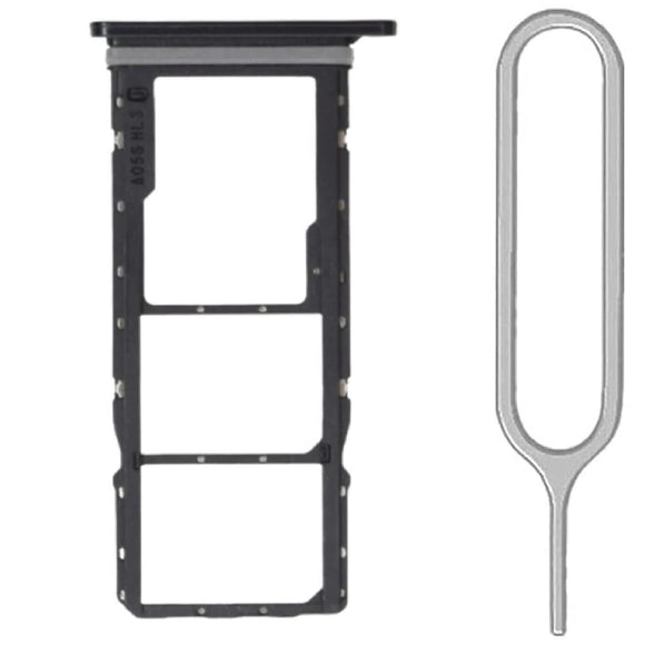 For Samsung Galaxy A05s (SM-A057) Sim Card Tray Dual Sim Micro SD Card Holder Replacement With Sim Ejector Tool - Black 
