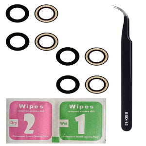 For iPhone 15 Plus (6.7")  Back Camera Glass Lens Replacement Rear Camera Lens With Adhesive & Tweezers - Two Pack