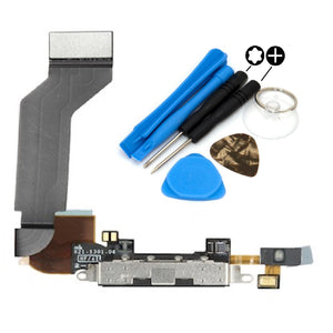 Black Dock Connector With Microphone Replacement for iPhone 4S - FormyFone.com
 - 1