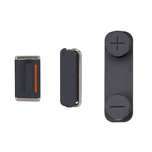 Black Power Button - Volume Button - Mute Switch For iPhone 5 - FormyFone.com

