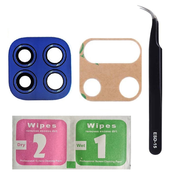 For Motorola Moto G9 Play Back Camera Glass Lens Replacement Repair Kit With Tweezers - Sapphire Blue