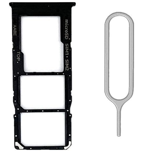 For Samsung Galaxy A12 A125 Sim Card Tray Dual Sim Micro SD Card Holder Replacement With Sim Ejector Tool - Blue