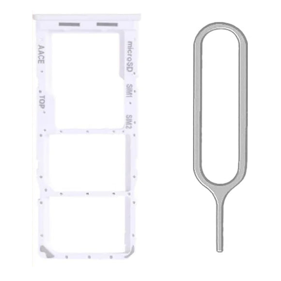 For Samsung Galaxy A13 4G/5G Sim Card Tray Dual Sim Micro SD Card Holder Replacement With Sim Ejector Tool - White