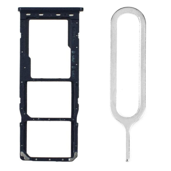 For Samsung Galaxy A20s A207 Sim Card Tray Dual Sim Micro SD Card Holder Replacement With Sim Ejector Tool - Black