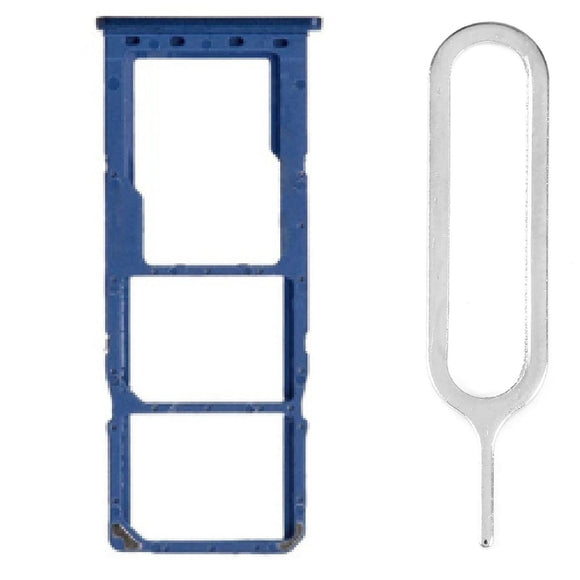 For Samsung Galaxy A21s A217 Sim Card Tray Dual Sim Replacement With Sim Ejector Tool - Blue