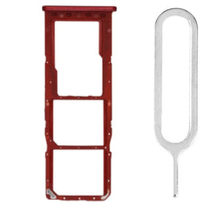 For Samsung Galaxy A21s A217 Sim Card Tray Dual Sim Replacement With Sim Ejector Tool - Red