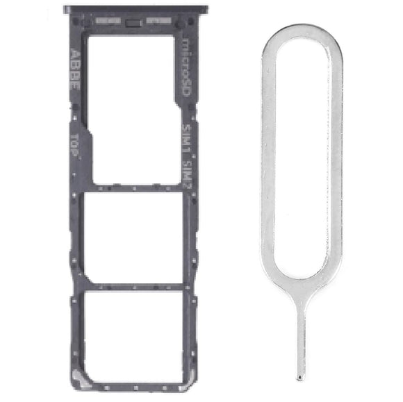 For Samsung Galaxy A22 4G/5G Sim Card Tray Dual Sim Micro SD Card Holder Replacement With Sim Ejector Tool - Black