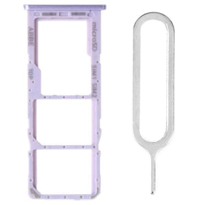 For Samsung Galaxy A22 4G/5G Sim Card Tray Dual Sim Micro SD Card Holder Replacement With Sim Ejector Tool - Violet