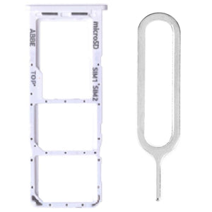 For Samsung Galaxy A22 4G/5G Sim Card Tray Dual Sim Micro SD Card Holder Replacement With Sim Ejector Tool - White