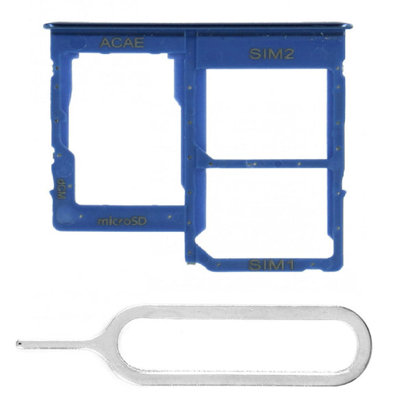 For Samsung Galaxy A31 A315 Sim Card Tray Dual Sim Micro SD Card Holder Replacement With Sim Ejector Tool - Blue