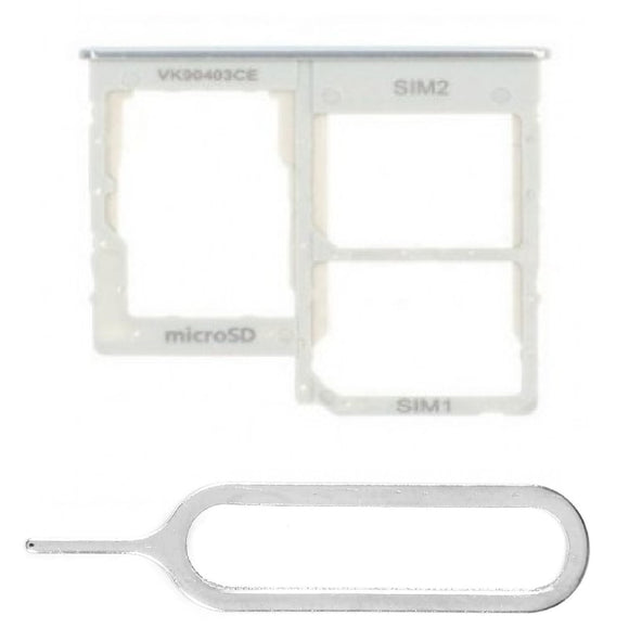 For Samsung Galaxy A31 A315 Sim Card Tray Dual Sim Micro SD Card Holder Replacement With Sim Ejector Tool - White