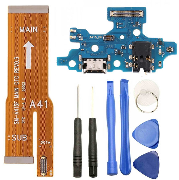 For Samsung Galaxy A41 A415F Charging Port Dock Connector Audio Jack Mic With Flex Cable And Tool Kit