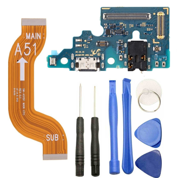 For Samsung Galaxy A51 A515 Charging Port Dock Connector Audio Jack Mic With Flex Cable And Tool Kit