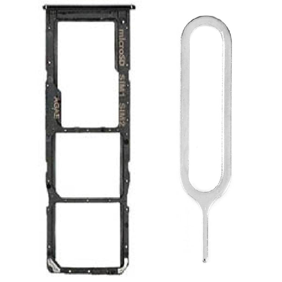 For Samsung Galaxy A71 A715 Sim Card Tray Dual Sim Micro SD Card Holder Replacement With Sim Ejector Tool - Black