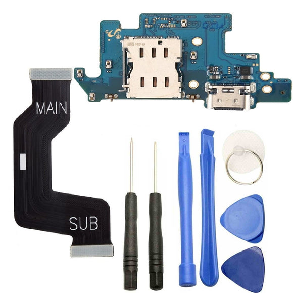 For Samsung Galaxy A90 A908F Charging Port Dock Connector Sim Card Reader Mic With Flex Cable And Tool Kit