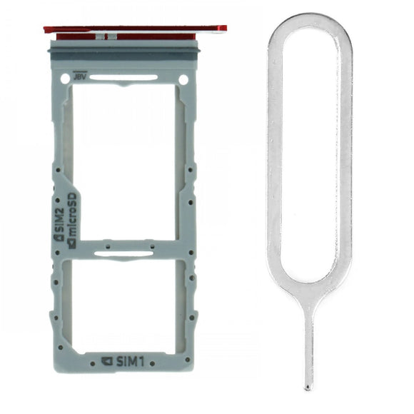 For Samsung Galaxy S20 4G/5G Sim Card Tray Dual Sim Replacement With Sim Ejector Tool - Aura Red