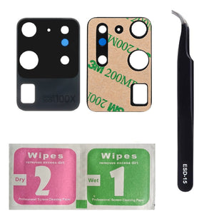 For Samsung Galaxy S20 Ultra G988 Camera Lens Replacement Back Camera Glass With ESD-15 Tweezers