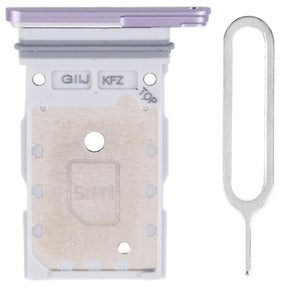 For Samsung Galaxy S21 FE G990 Sim Card Tray Dual Sim Replacement With Sim Ejector Tool - Lavender (Purple)