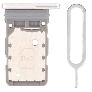 For Samsung Galaxy S21 G991 Sim Card Tray Dual Sim Replacement With Sim Ejector Tool - Silver