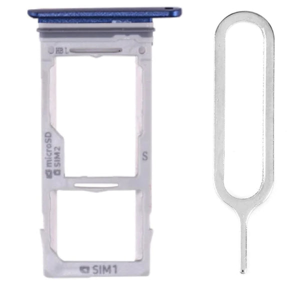  For Samsung Galaxy S9 & S9 Plus Sim Card Tray Dual Sim Replacement With Sim Ejector Tool - Blue