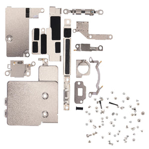 For iPhone 13 Mini (5.4") Bracket & Screw Set Replacement Kit With Heat Shields Holding Brackets Screws Coils & More