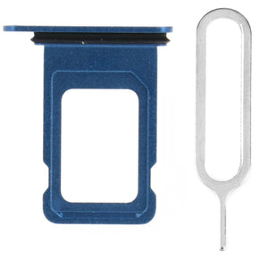 For iPhone 14 (6.1") Sim Card Tray Dual Sim Replacement With Sim Ejector Tool - Blue