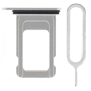 For iPhone 11 Pro Max (6.5") Sim Card Tray Single Sim Dual Sim Replacement With Sim Ejector Tool - Silver