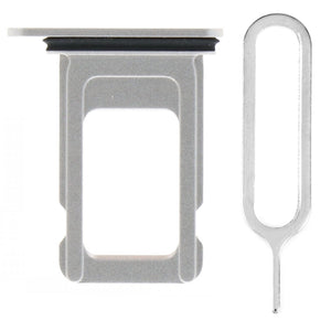 For iPhone 14 Plus (6.7") Sim Card Tray Dual Sim Replacement With Sim Ejector Tool - Silver