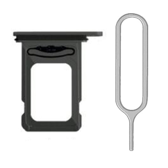 For iPhone 14 Pro / Pro Max Sim Card Tray Dual Sim Replacement With Sim Ejector Tool - Black
