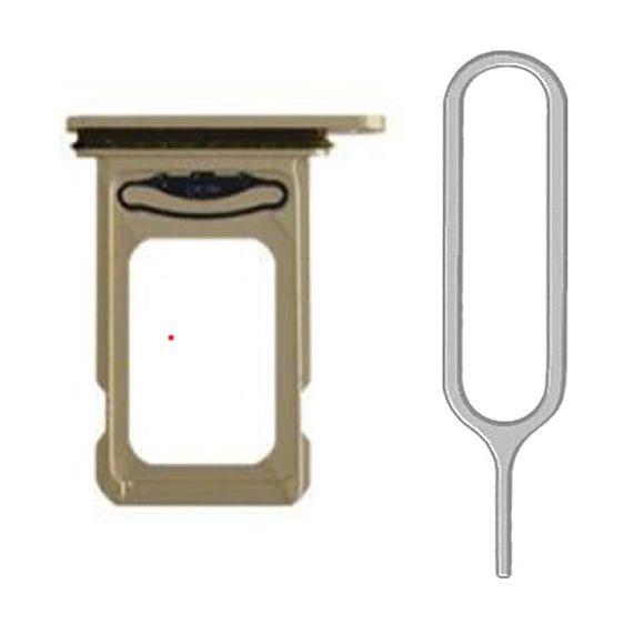 For iPhone 14 Pro / Pro Max Sim Card Tray Dual Sim Replacement With Sim Ejector Tool - Gold